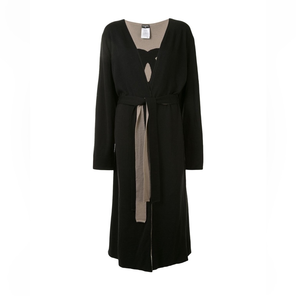 THE G.O.A.T of Chanel - 02A Sweater Cardigan Long Belted Wrap Coat